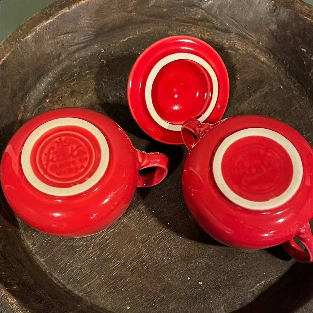 Scarlet Fiestaware Sugar and Creamer Set - Picture 6 of 8